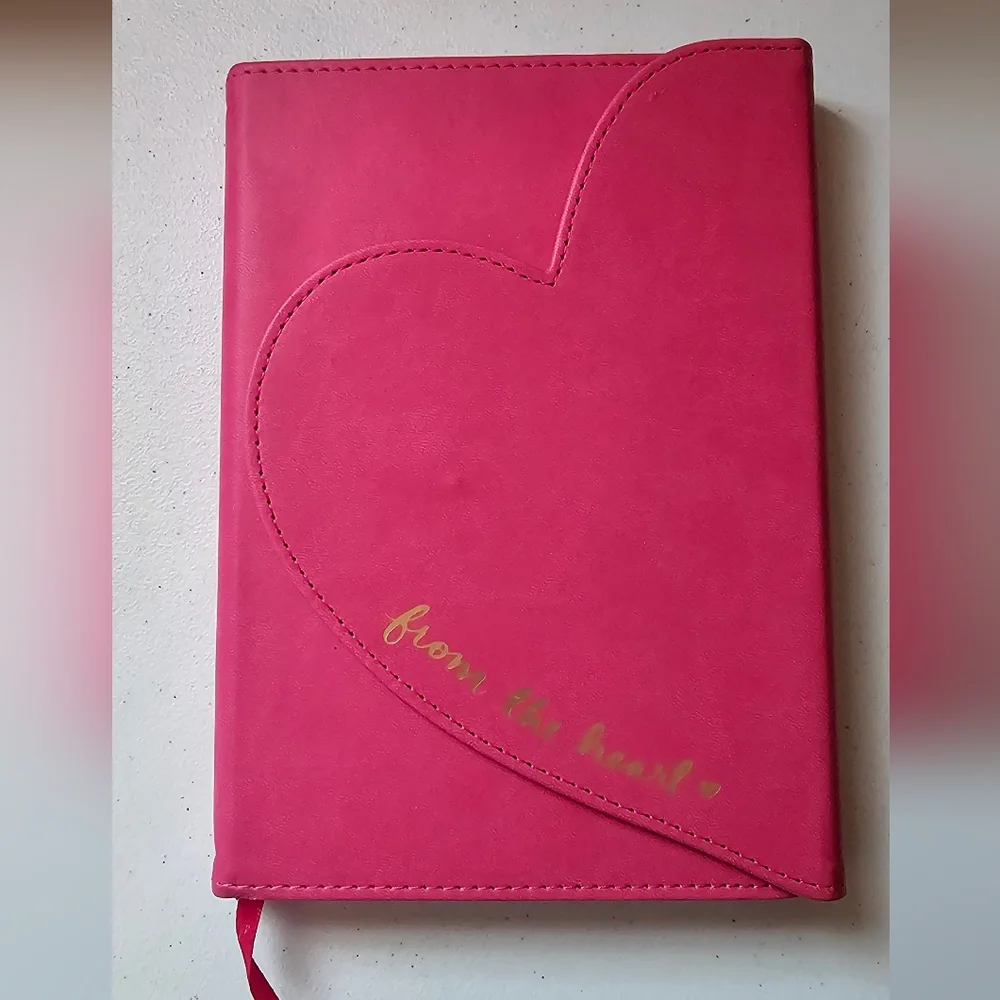 Pink Heart Journal with Gold text that reads 
